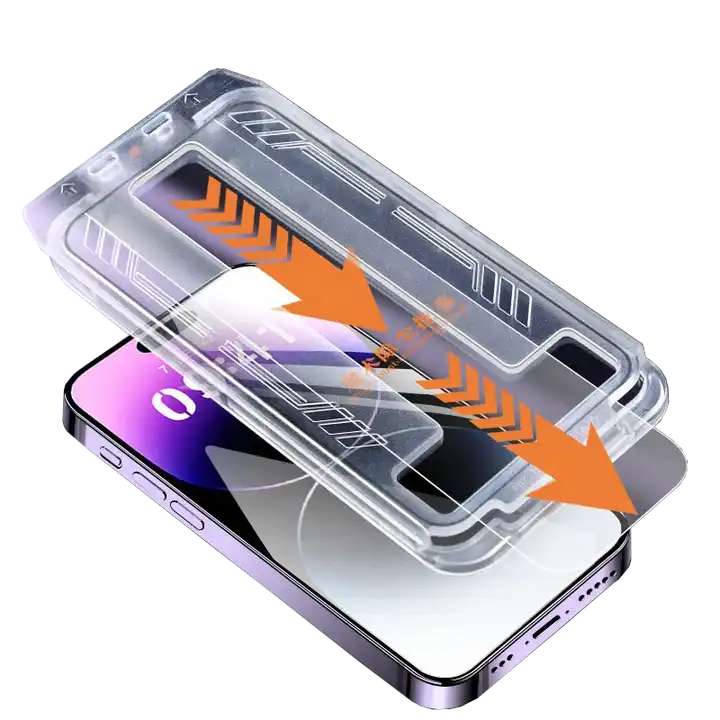 iPhone Panzerglas mit Montierungshilfe Klar