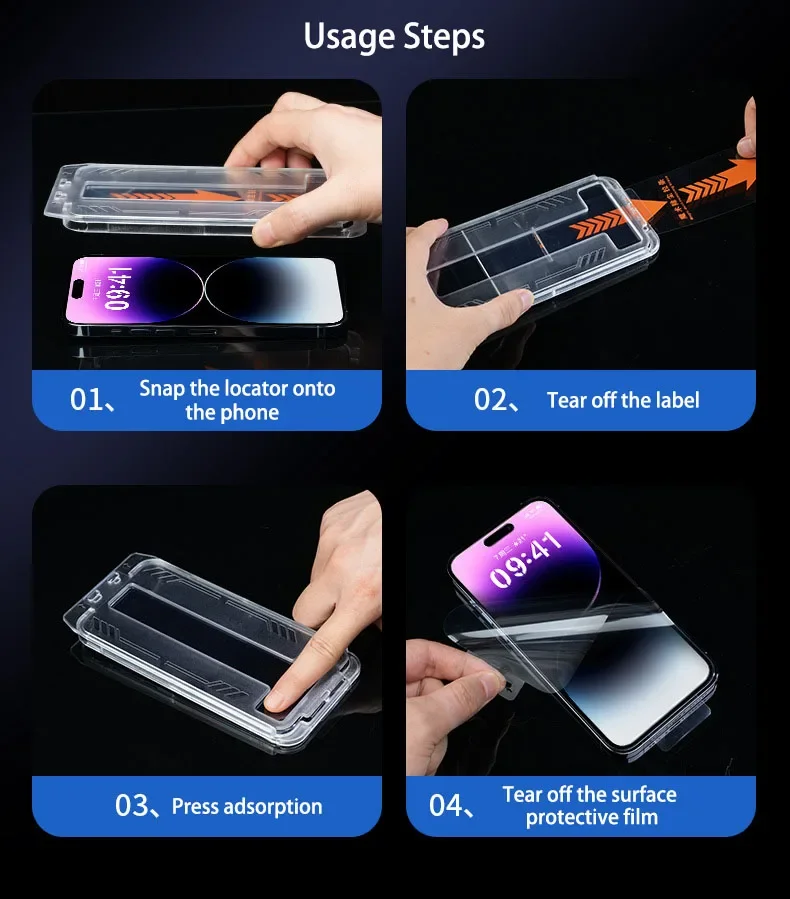 iPhone Panzerglas mit Montierungshilfe Klar